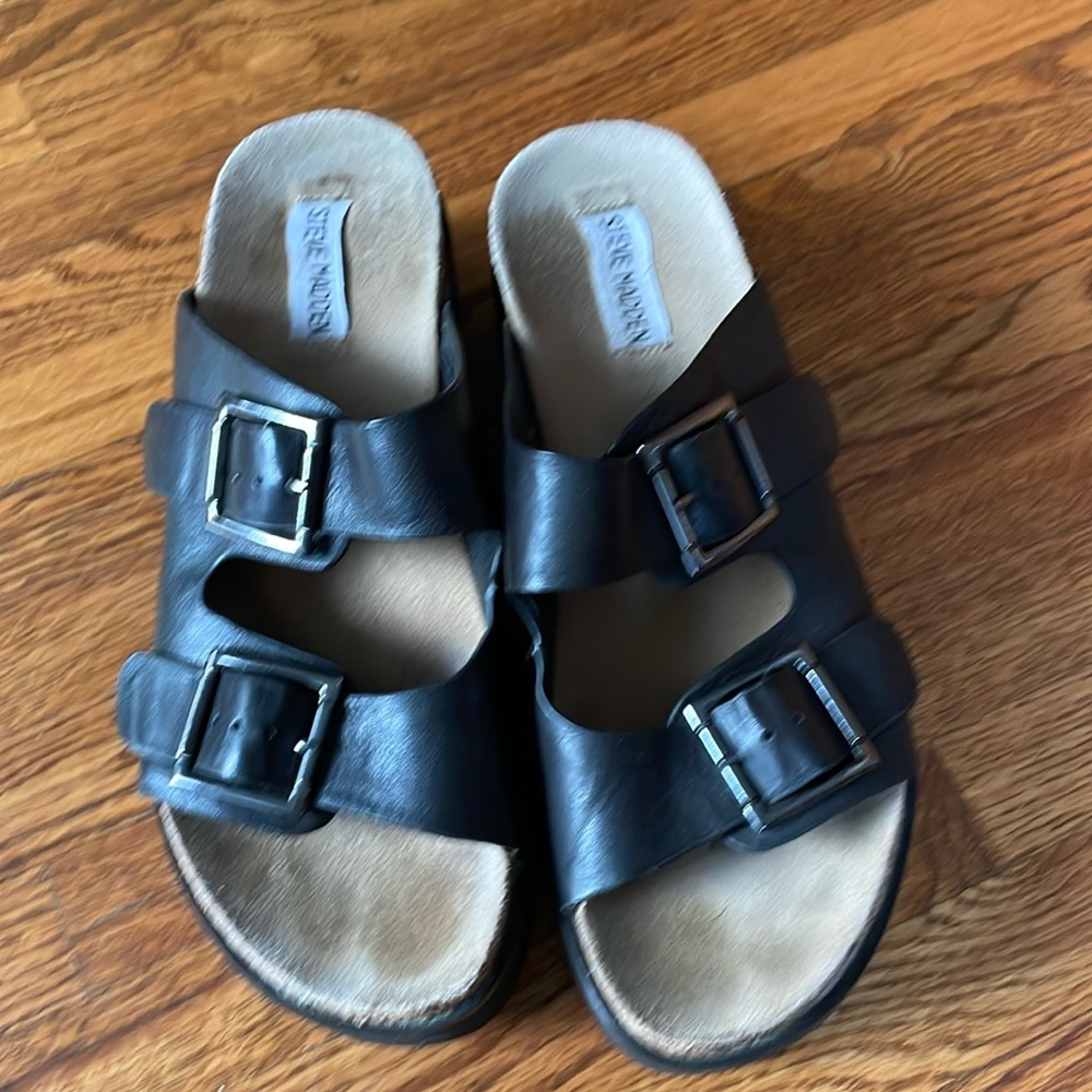 Steve Madden Platform sandals, size 8M, black